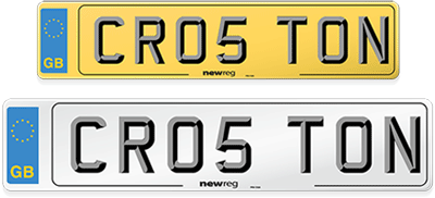 Example of a vehicle number plate using the current plate design