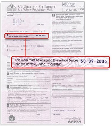 expired V750 - How Can I Keep My Old Private Number Plate - New Reg Blog An expired V750 Certificate Of Entitlement