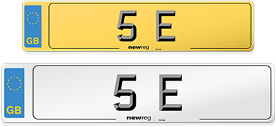 Example of a vehicle number plate using the current plate design