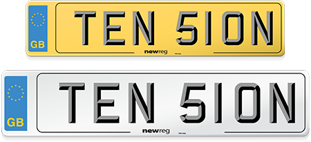 Example of a vehicle number plate using the Suffix plate design