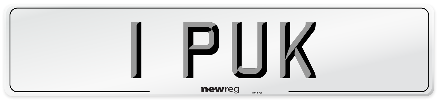 1 PUK Rear Number Plate