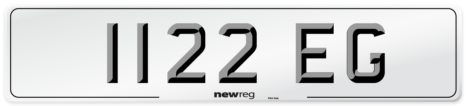 1122 EG Rear Number Plate