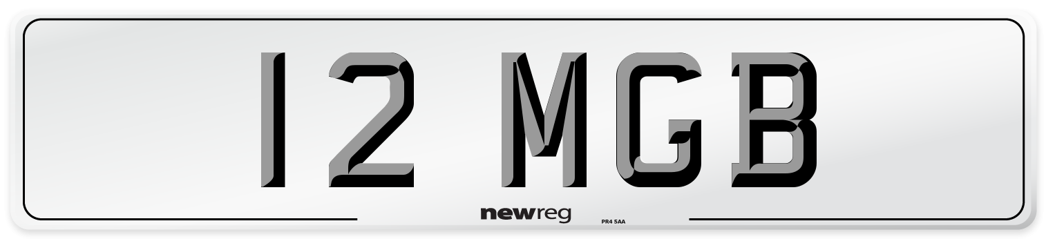 12 MGB Rear Number Plate