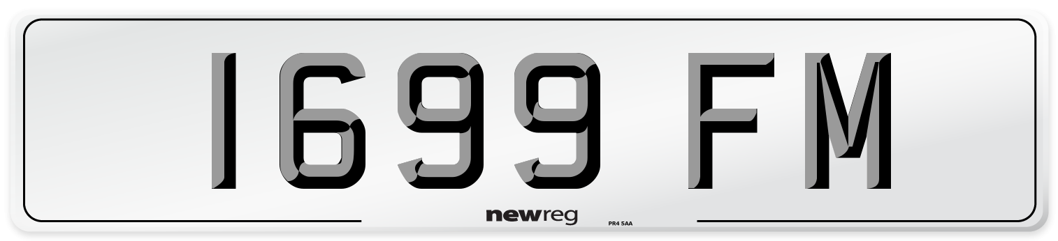 1699 FM Rear Number Plate