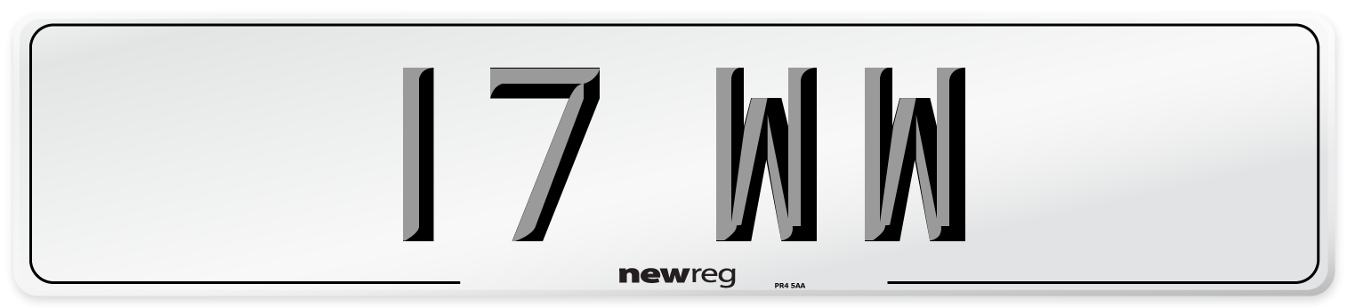 17 WW Rear Number Plate