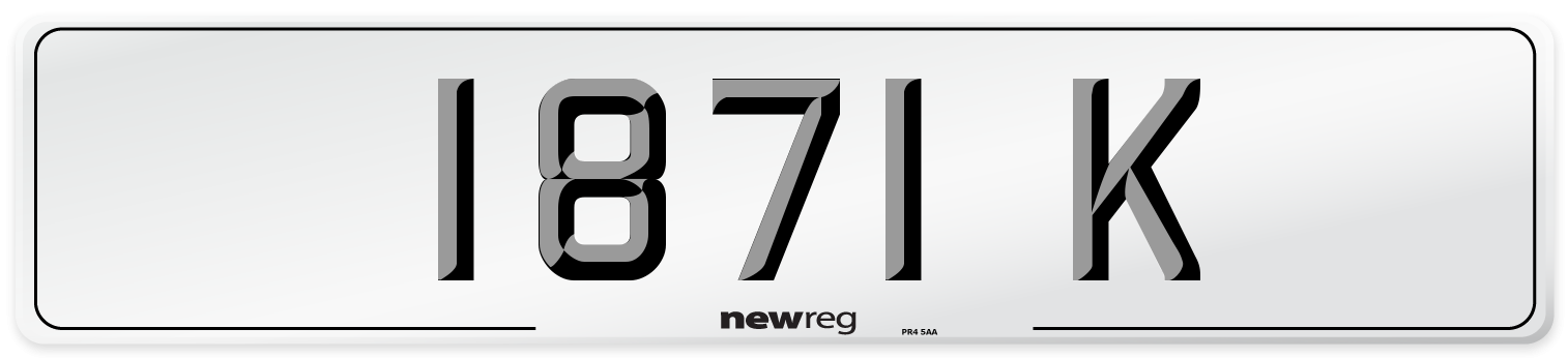 1871 K Rear Number Plate