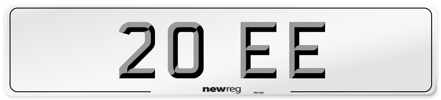 20 EE Rear Number Plate