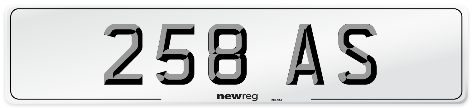 258 AS Rear Number Plate