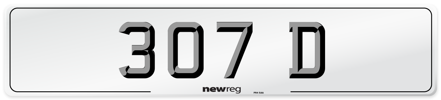 307 D Rear Number Plate