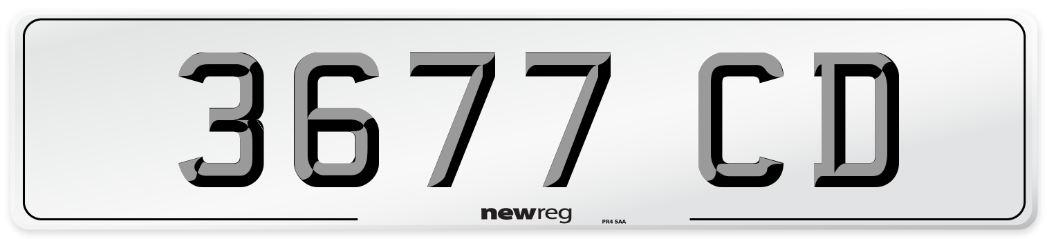 3677 CD Rear Number Plate