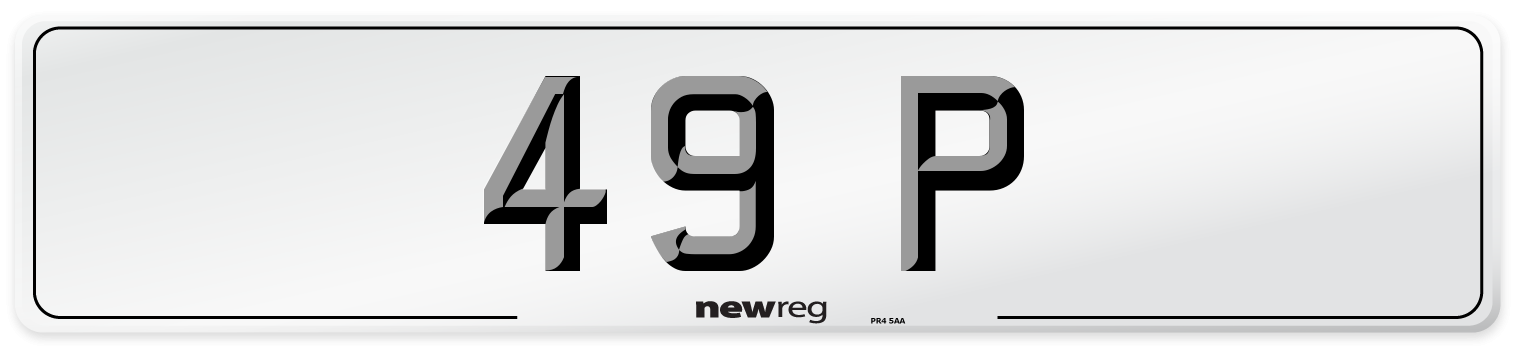 49 P Rear Number Plate