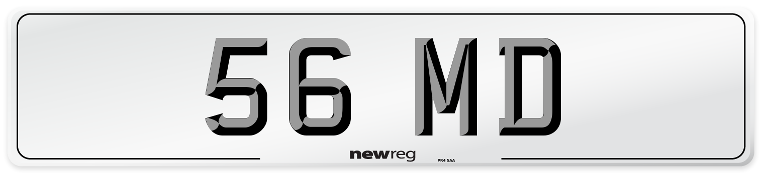 56 MD Rear Number Plate