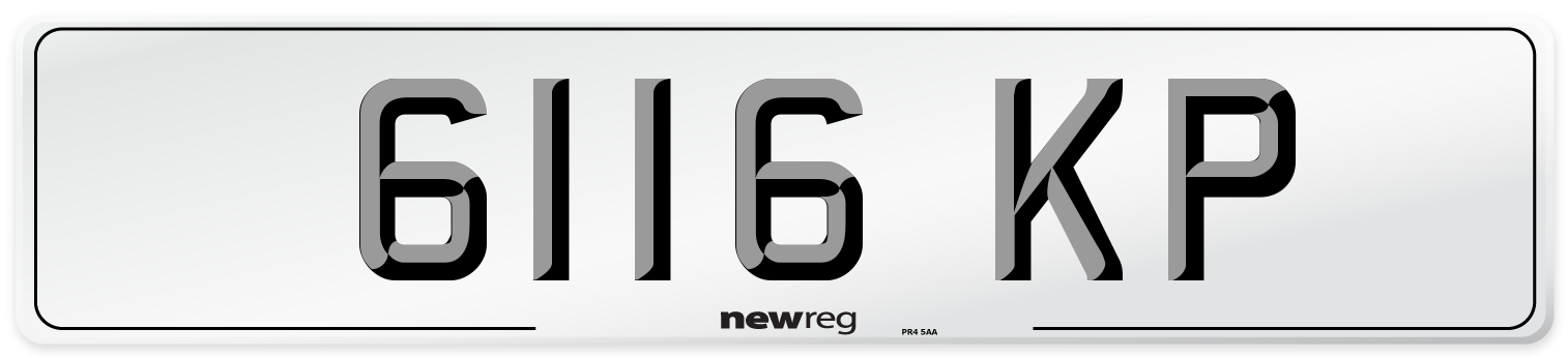 6116 KP Rear Number Plate
