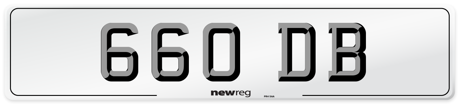 660 DB Rear Number Plate