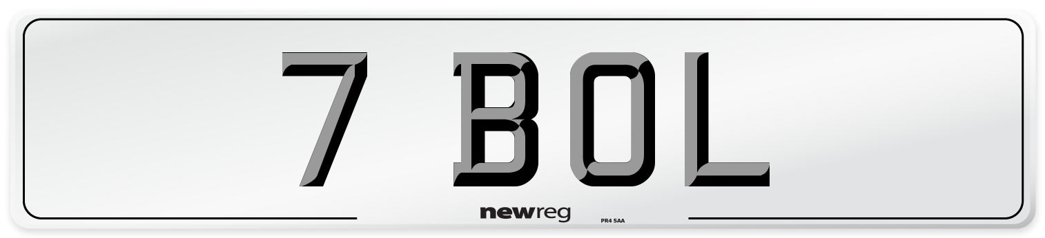 7 BOL Rear Number Plate