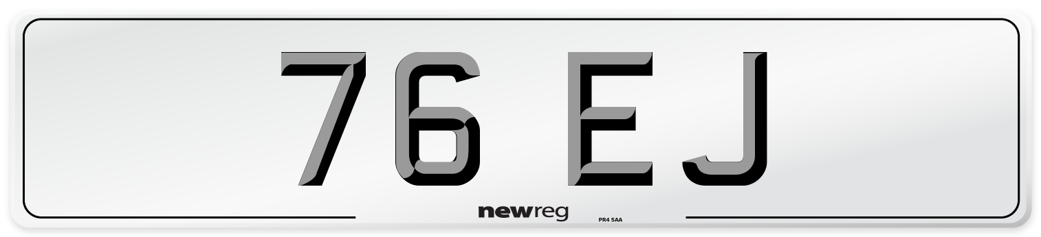 76 EJ Rear Number Plate