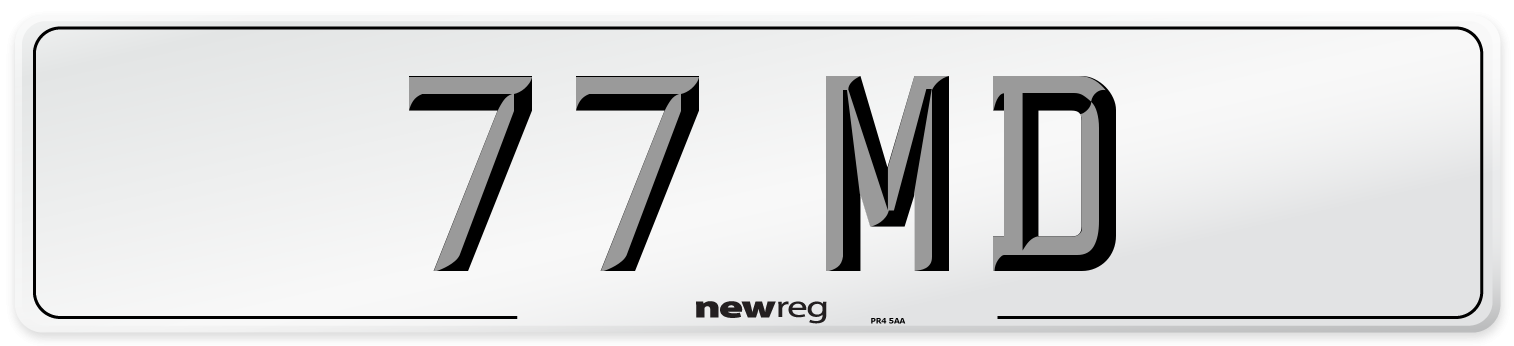 77 MD Rear Number Plate