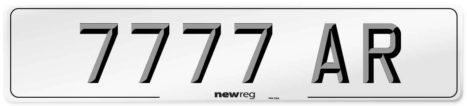 7777 AR Rear Number Plate