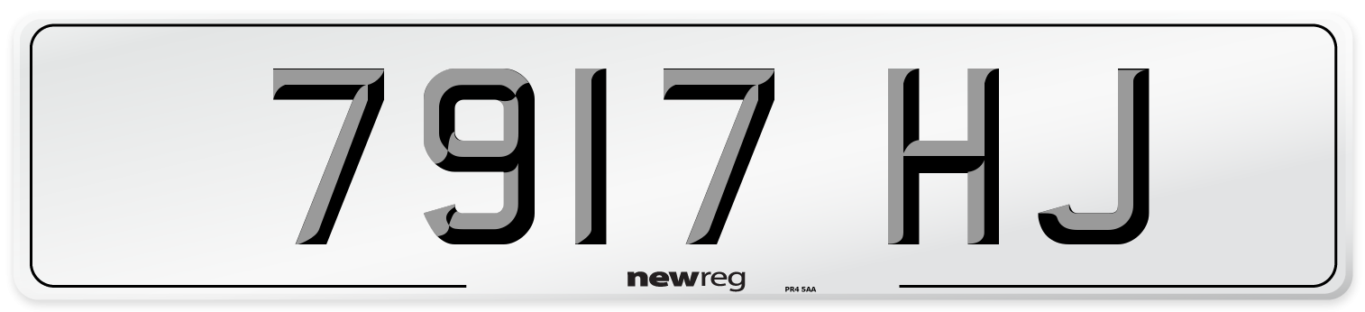 7917 HJ Rear Number Plate