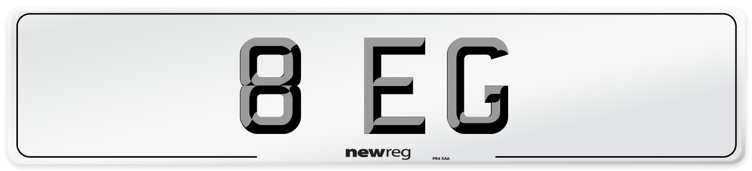 8 EG Rear Number Plate