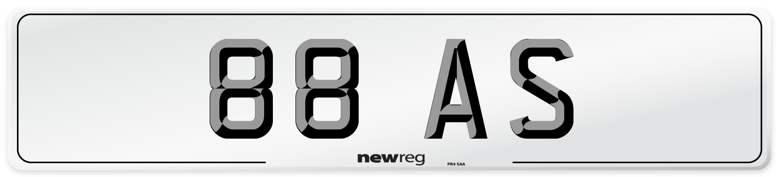 88 AS Rear Number Plate
