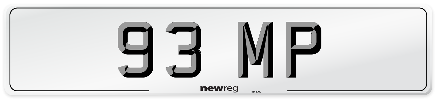 93 MP Rear Number Plate