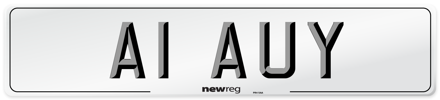 A1 AUY Rear Number Plate