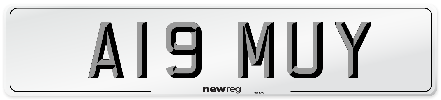 A19 MUY Rear Number Plate