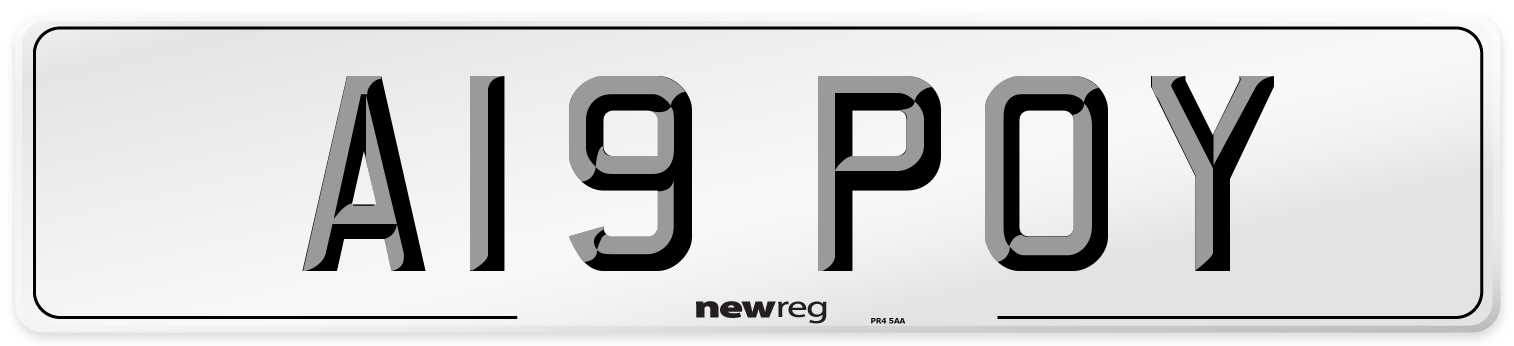 A19 POY Rear Number Plate