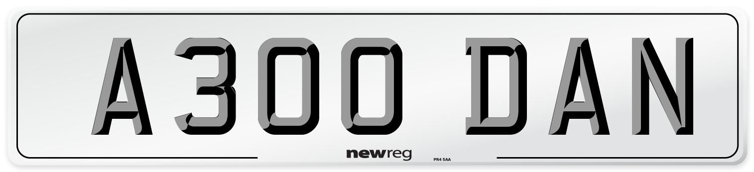 A300 DAN Rear Number Plate