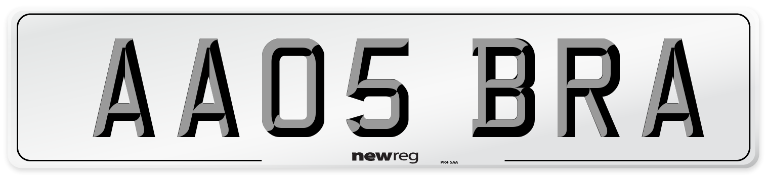 AA05 BRA Rear Number Plate