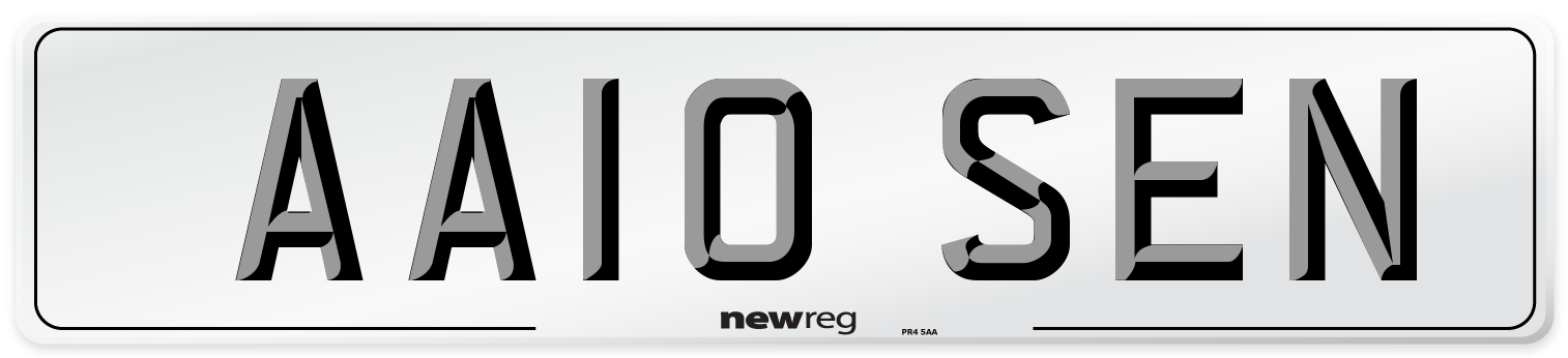 AA10 SEN Rear Number Plate