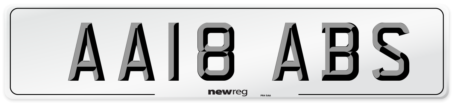 AA18 ABS Rear Number Plate