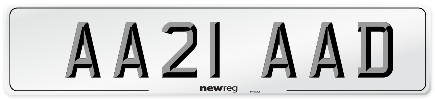 AA21 AAD Rear Number Plate