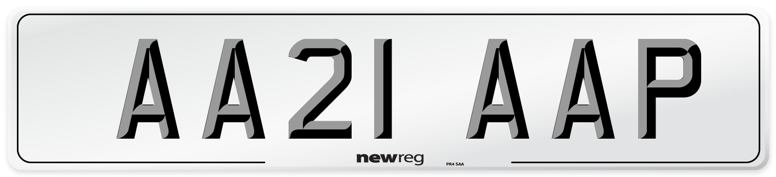 AA21 AAP Rear Number Plate