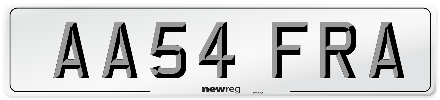 AA54 FRA Rear Number Plate