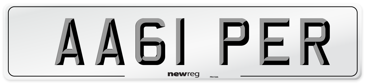 AA61 PER Number Plate from New Reg