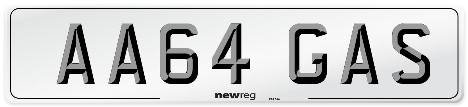 AA64 GAS Rear Number Plate