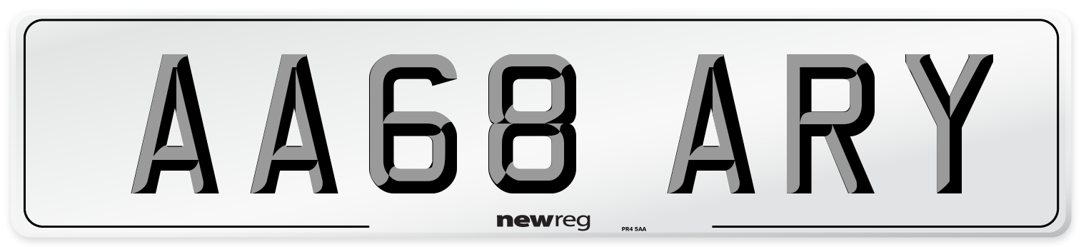 AA68 ARY Number Plate from New Reg