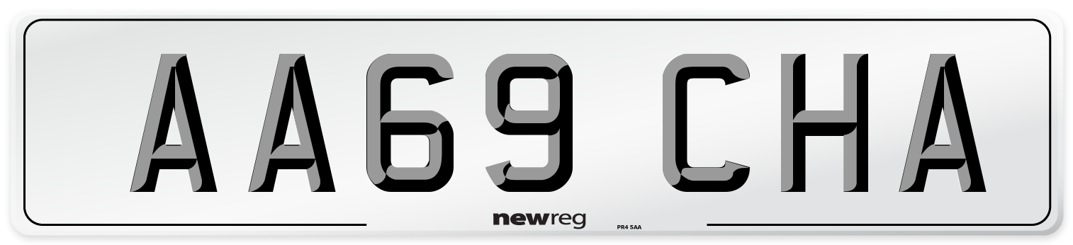 AA69 CHA Rear Number Plate