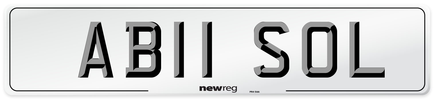 AB11 SOL Rear Number Plate