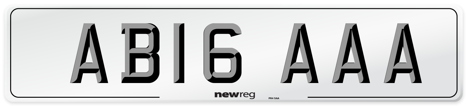 AB16 AAA Rear Number Plate