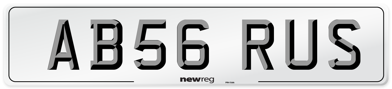 AB56 RUS Rear Number Plate