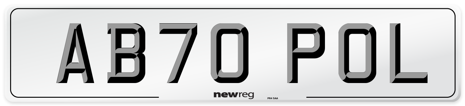 AB70 POL Rear Number Plate