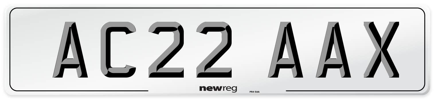 AC22 AAX Rear Number Plate