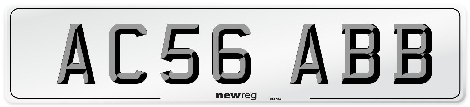 AC56 ABB Rear Number Plate
