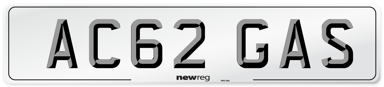 AC62 GAS Rear Number Plate