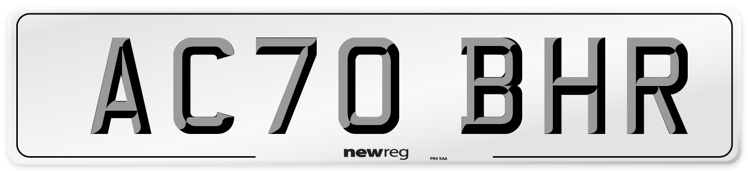 AC70 BHR Rear Number Plate