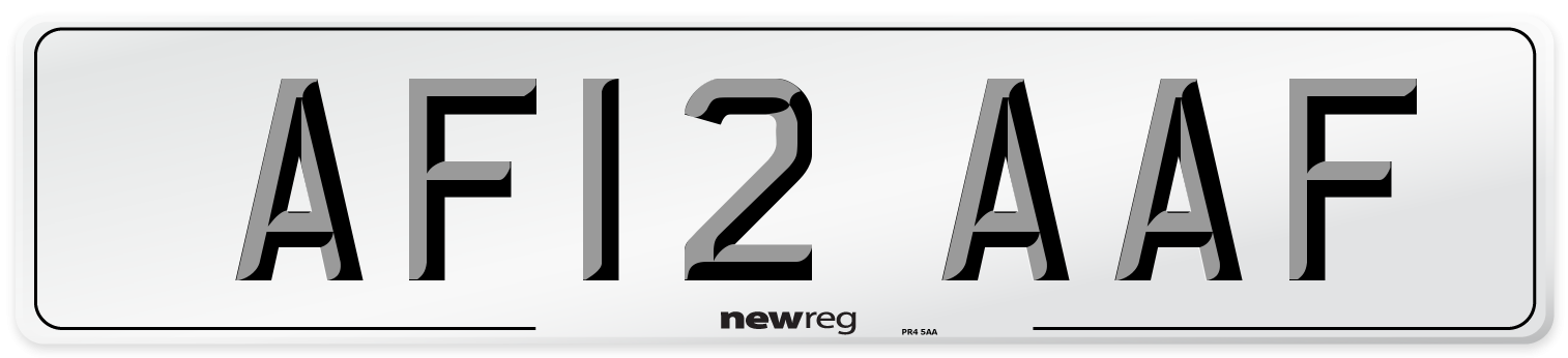 AF12 AAF Rear Number Plate