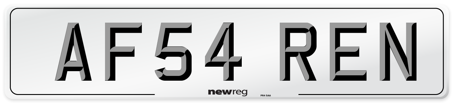 AF54 REN Number Plate from New Reg